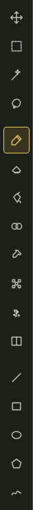 Left tool rail from the editor